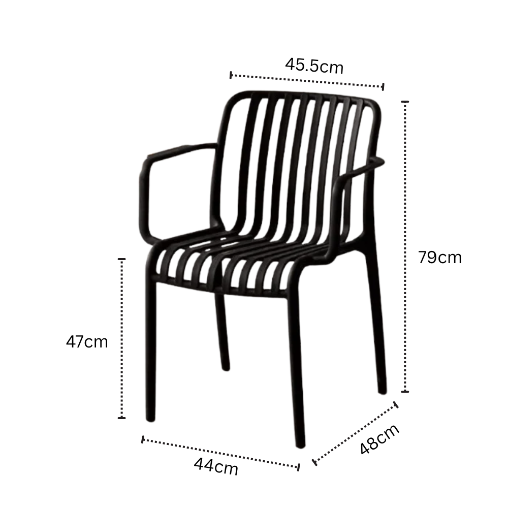Multi-Purpose Stackable Plastic Chair with Armrest