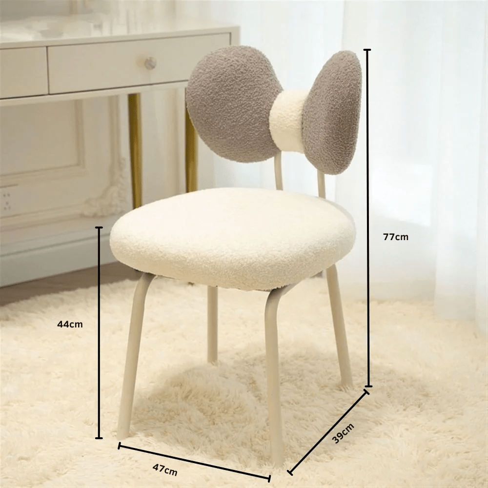 Modern 360° Rotatable Vanity Chair with Bowknot Back