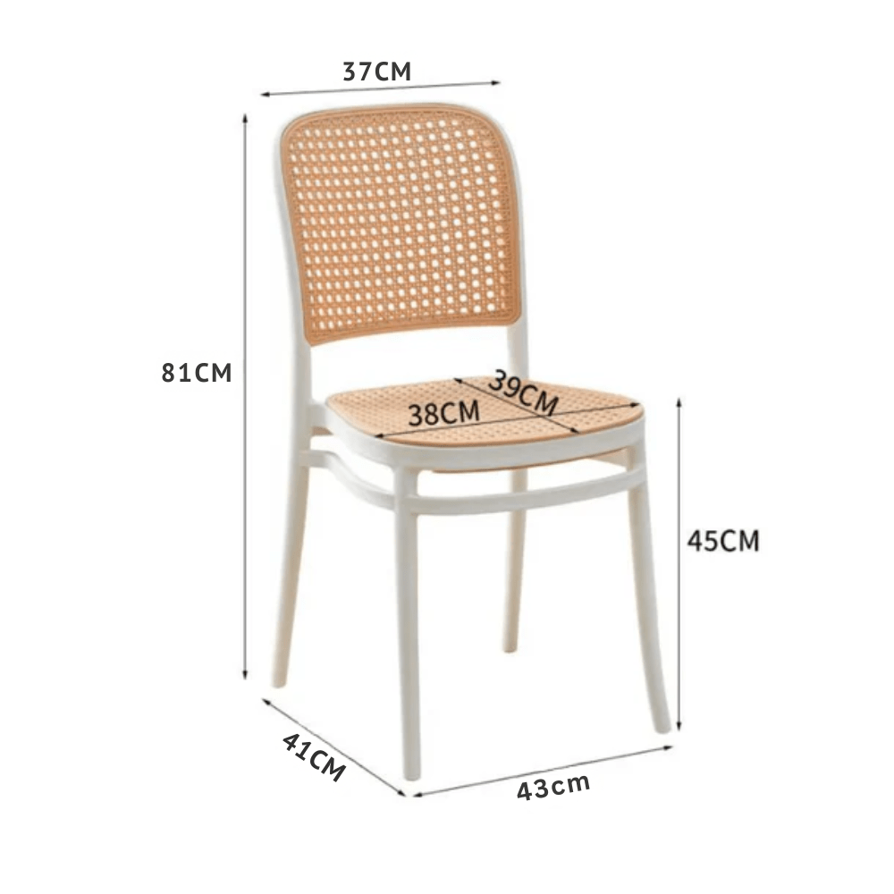 Modern Nordic-Style Rattan-Inspired Stackable Plastic Chair
