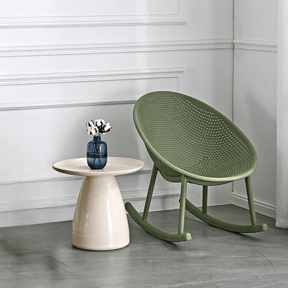 Modern Ergonomic Plastic Rocking Chair with Smooth One Piece Design