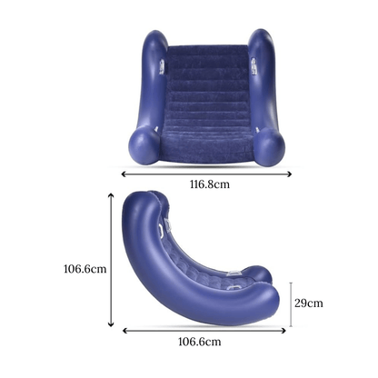 Inflatable PVC Recliner Chair with Flocked Surface and Fibre Build