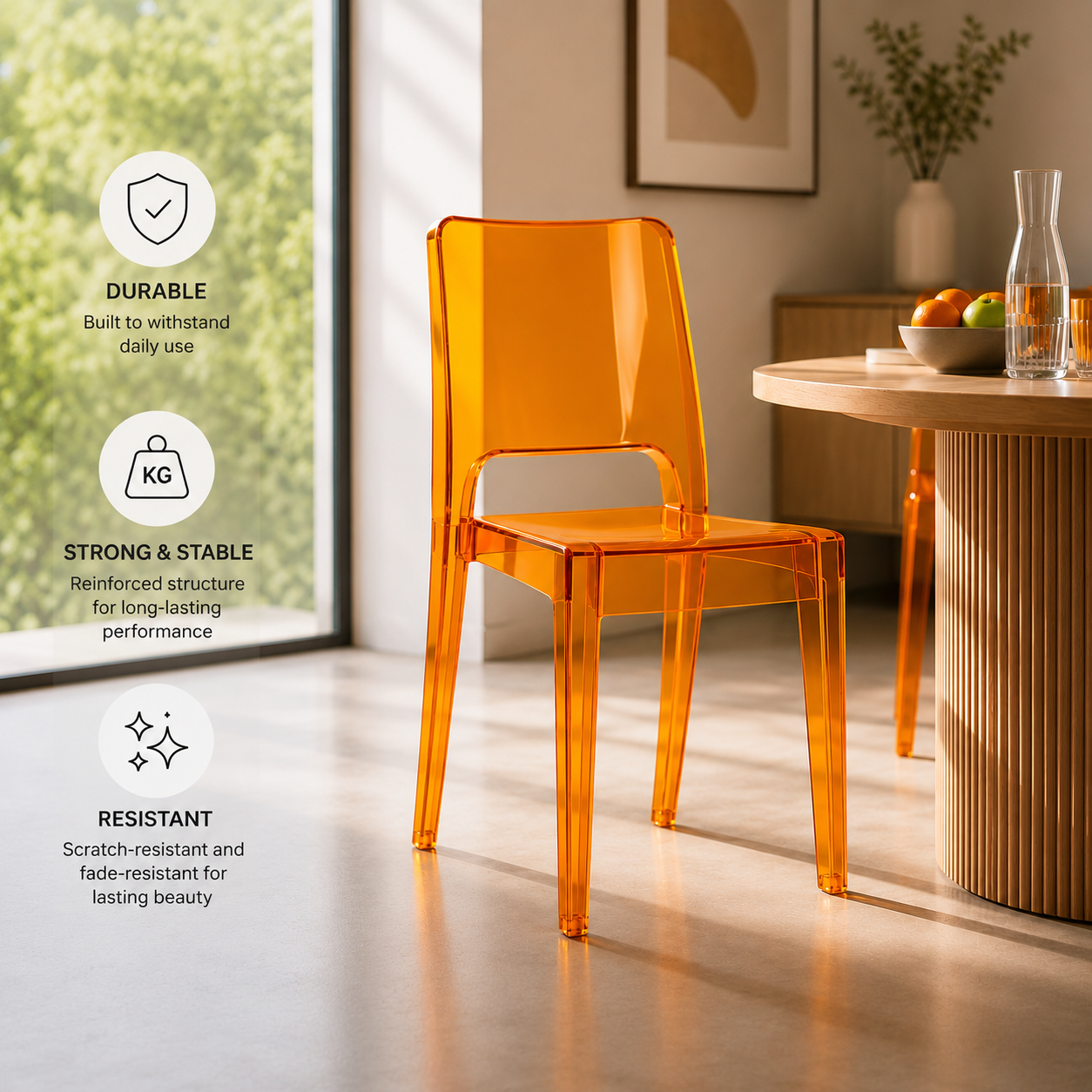 Modern Transparent Chair with Seamless Design