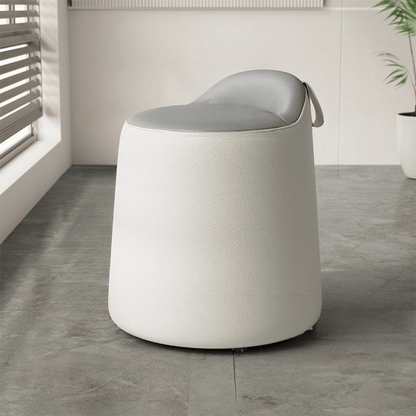 Multipurpose Leather Ottoman Round Accent Stool