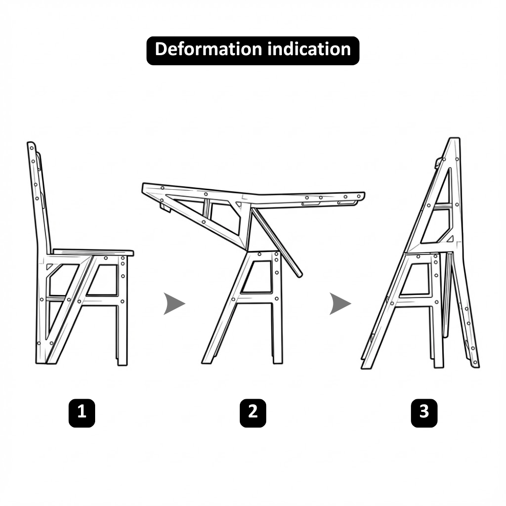 Multipurpose Wooden Folding Step Stool Ladder 3-in-1 Space-Saver (90 cm)