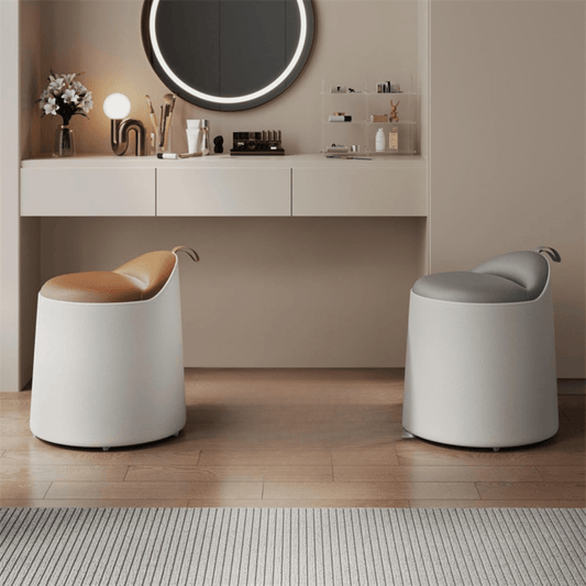 Multipurpose Leather Ottoman Round Accent Stool