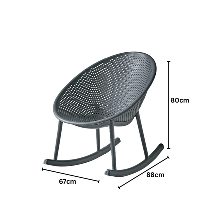 Modern Ergonomic Plastic Rocking Chair with Smooth One Piece Design
