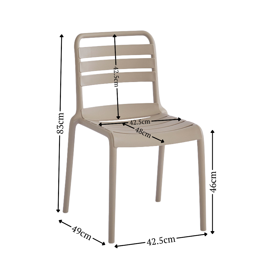Stylish Plastic Patio Chair with Comfortable Backrest