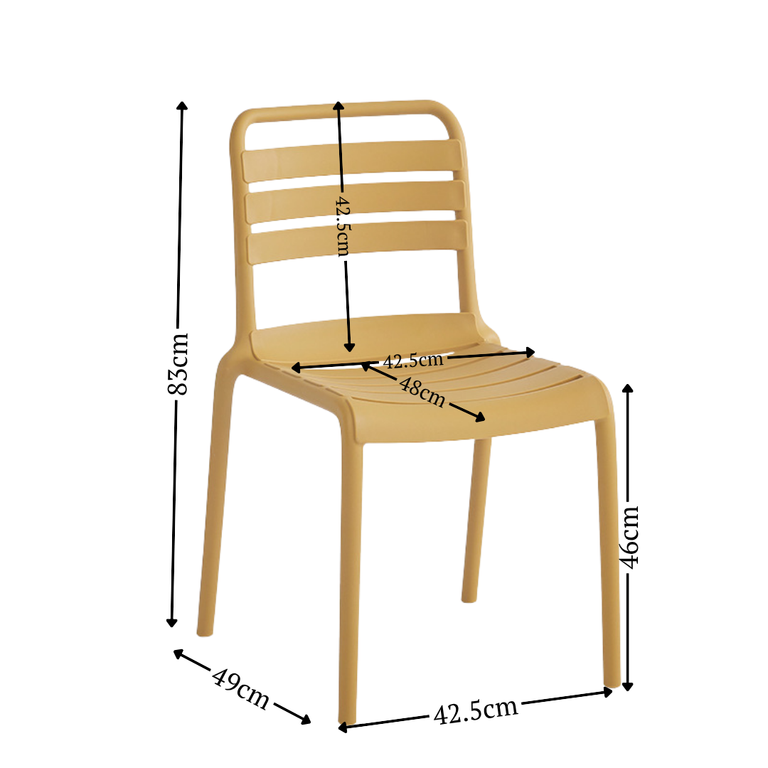 Stylish Plastic Patio Chair with Comfortable Backrest