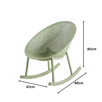 Modern Ergonomic Plastic Rocking Chair with Smooth One Piece Design