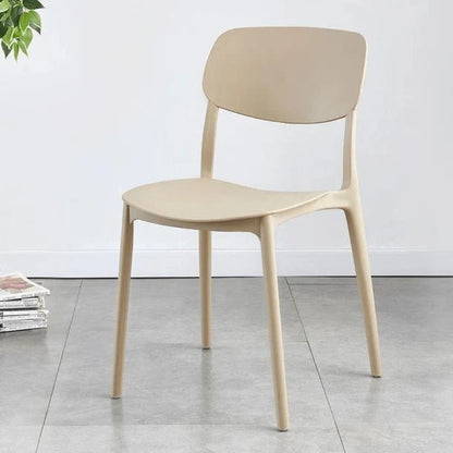 Space-Saving Stackable Plastic Chair with Curved Backrest