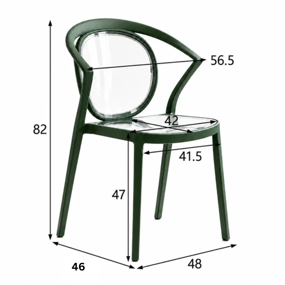 Stylish Multipurpose Chair with Clear Transparent Backrest