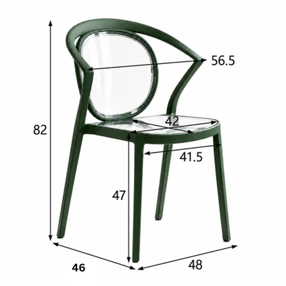 Stylish Multipurpose Chair with Clear Transparent Backrest