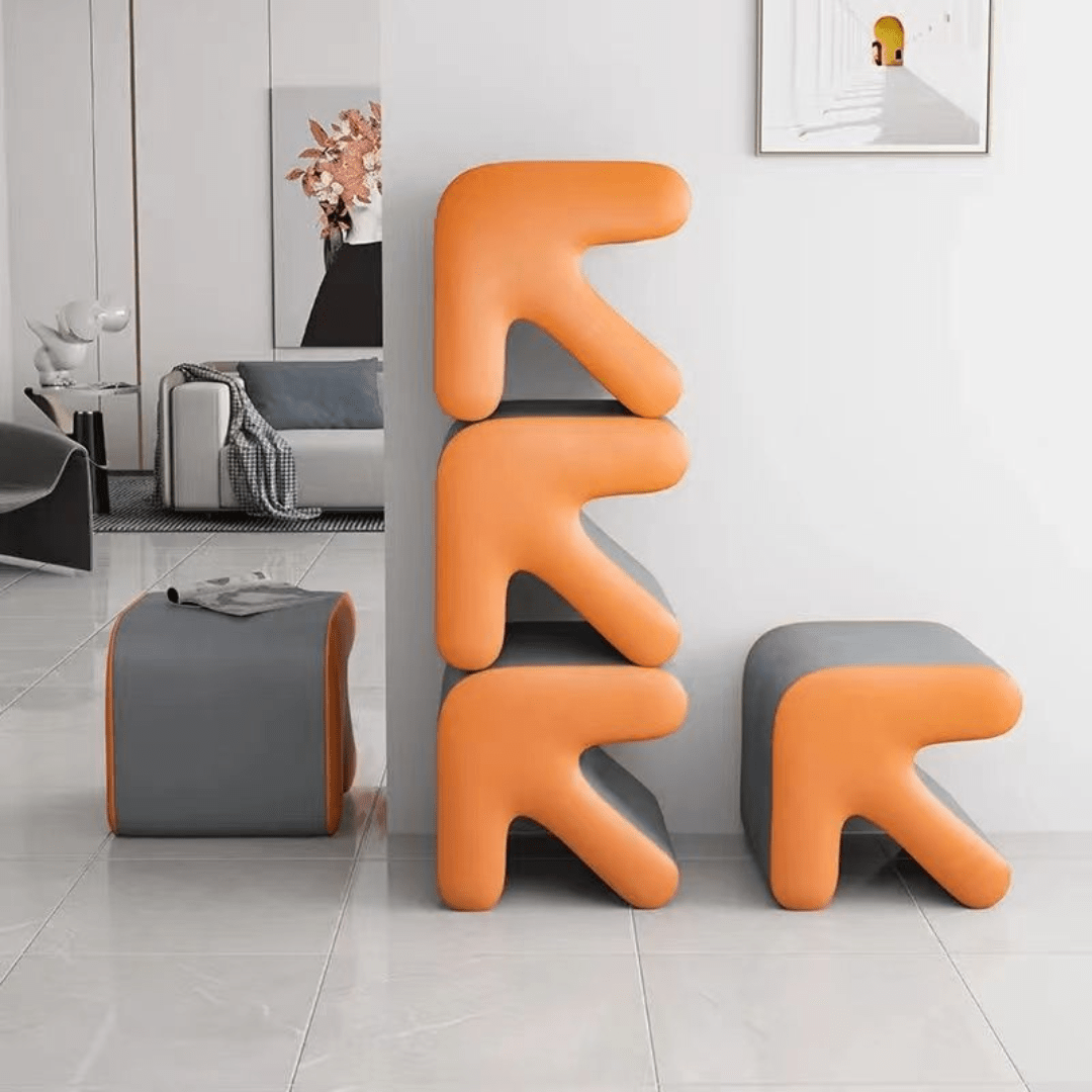 Multi-Purpose Creative Arrow-Shaped Leather Ottoman Foot Stool