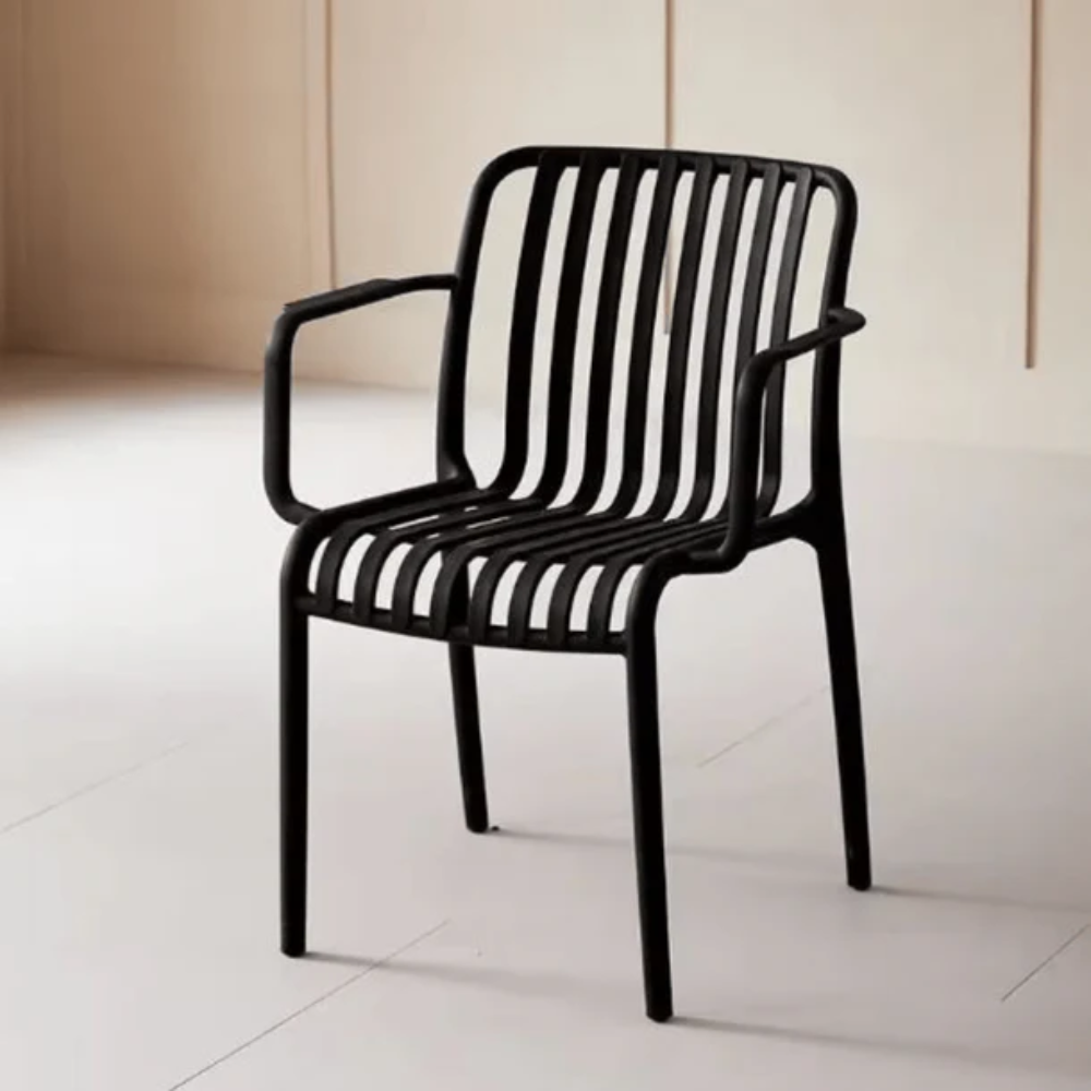 Multi-Purpose Stackable Plastic Chair with Armrest