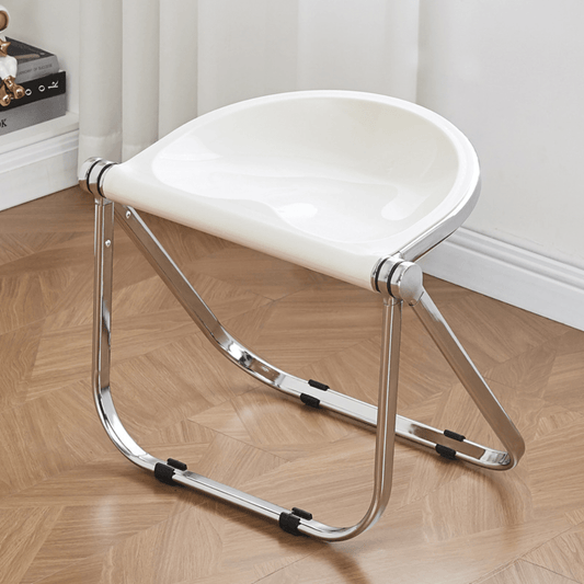 Minimalist Light-Luxury Acrylic Metal Folding Seating Chair