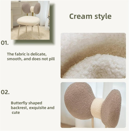Modern 360° Rotatable Vanity Chair with Bowknot Back
