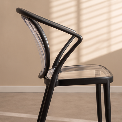 Stylish Multipurpose Chair with Clear Transparent Backrest