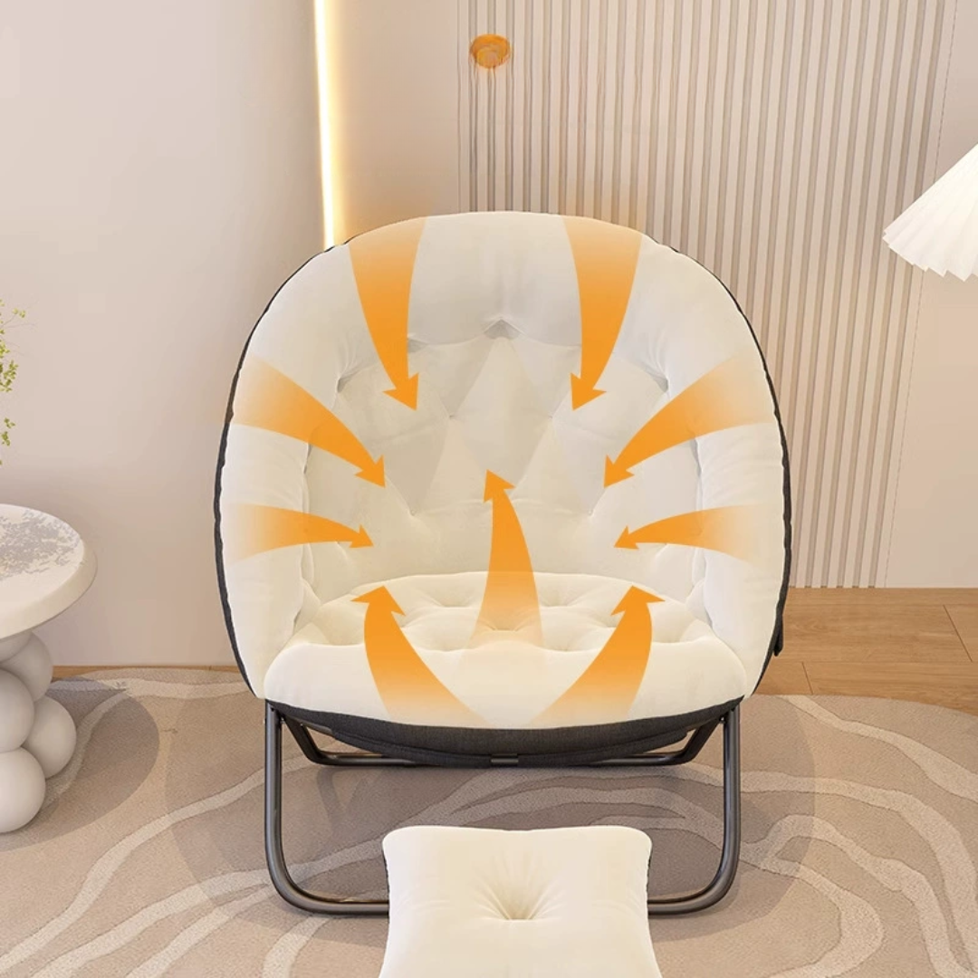 Oversized Foldable Saucer Chair with Footrest