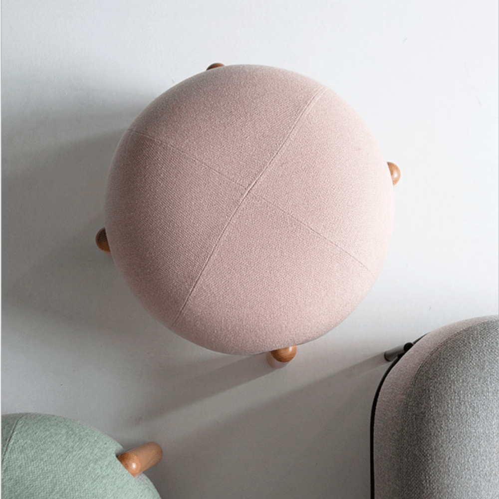 Multipurpose Ladybug Shaped Foot Stool With Wooden Leg