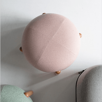Multipurpose Ladybug Shaped Foot Stool With Wooden Leg
