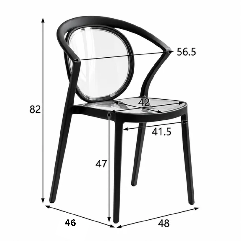Stylish Multipurpose Chair with Clear Transparent Backrest