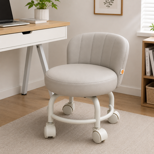 Multi-Functional Portable Plastic frame Round Stool With Wheels