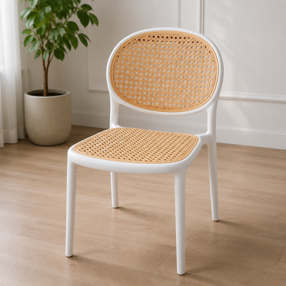 Modern Stackable Rattan Style Chair