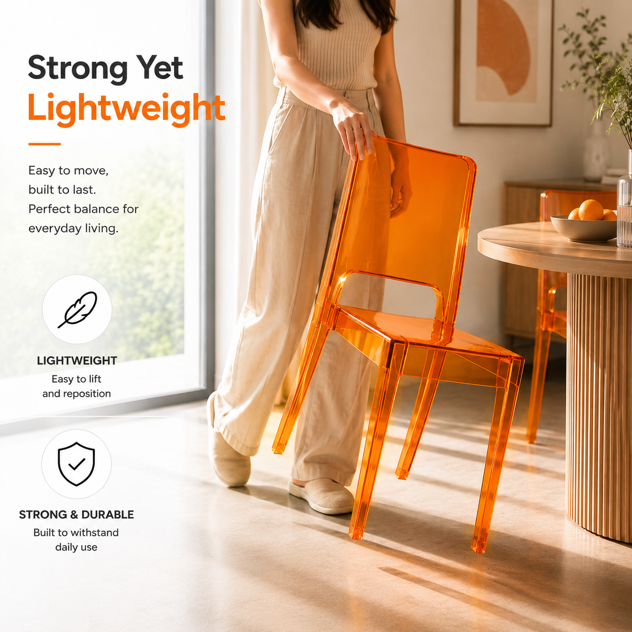 Modern Transparent Chair with Seamless Design
