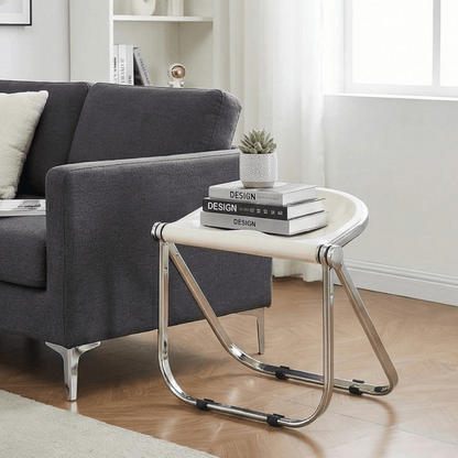 Minimalist Light-Luxury Acrylic Metal Folding Seating Chair