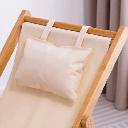 Foldable Bamboo Lounge Chair with Adjustable Backrest
