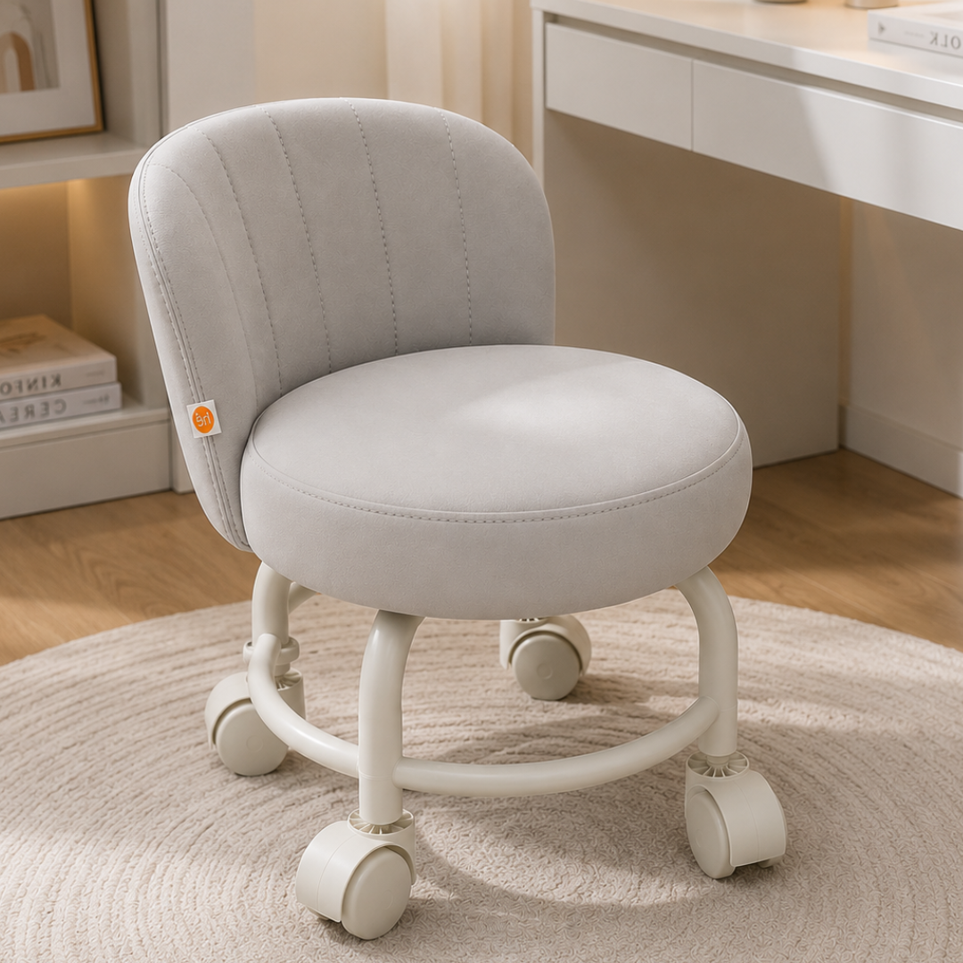 Multi-Functional Portable Plastic frame Round Stool With Wheels