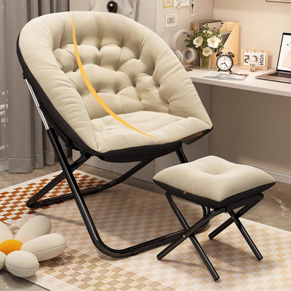 Oversized Foldable Saucer Chair with Footrest