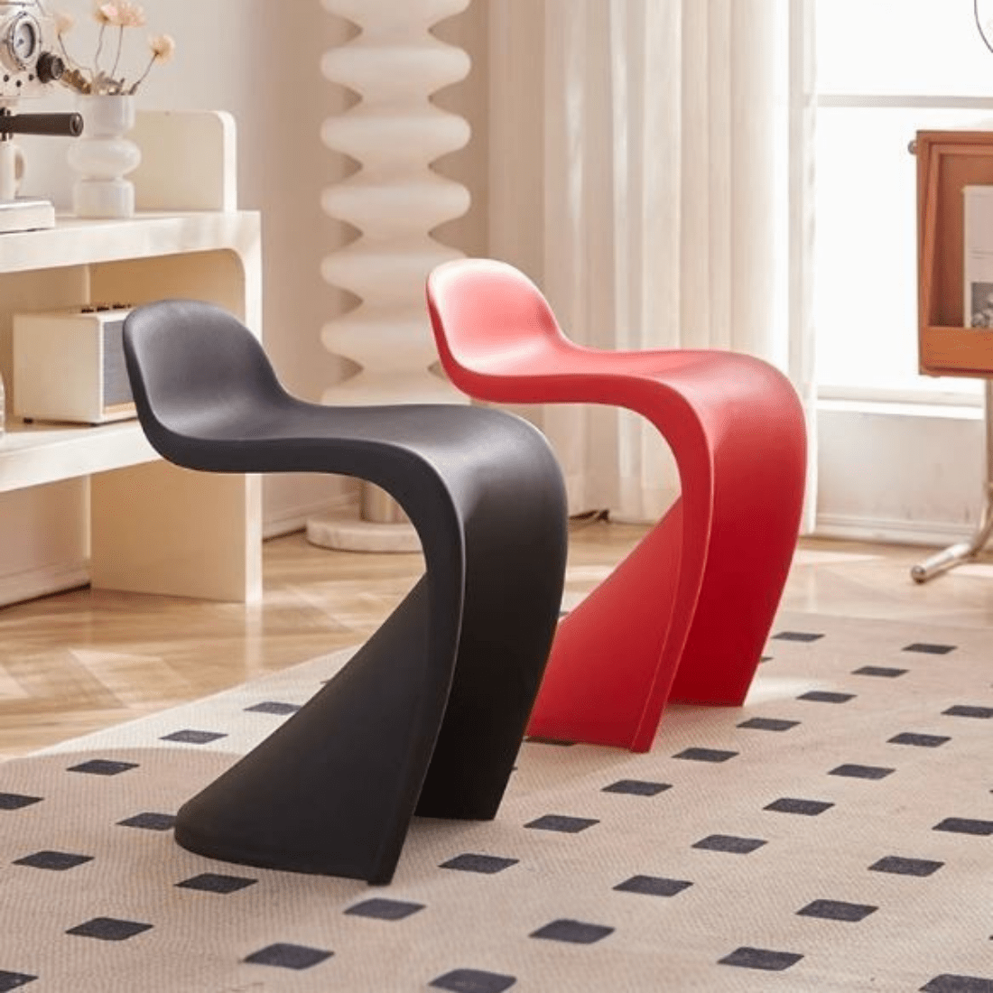 Lightweight Stackable Plastic Chair with Backrest