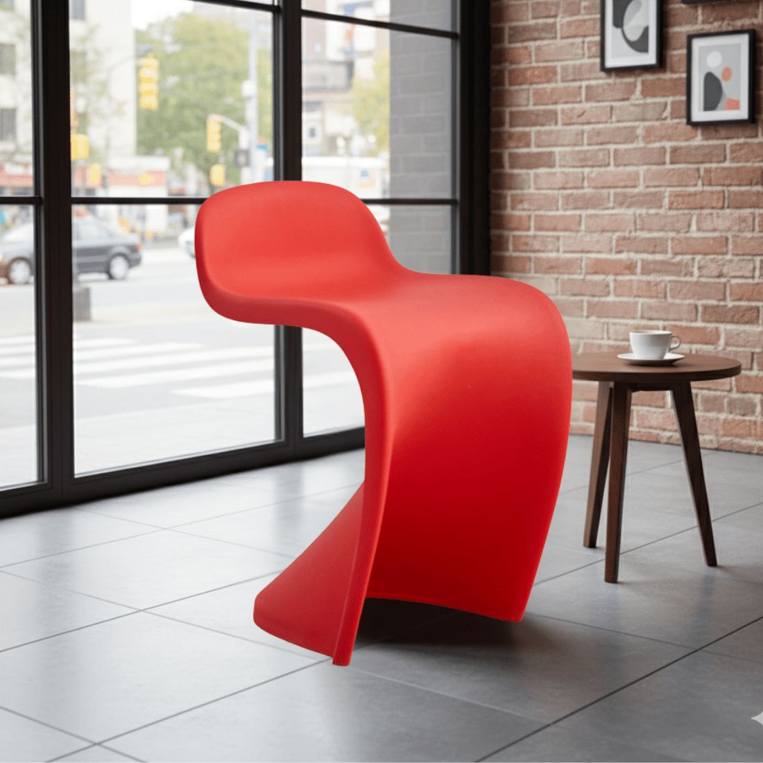 Lightweight Stackable Plastic Chair with Backrest