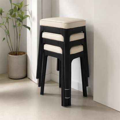 Modern Cushioned Plastic Stool for Dining & Kitchen