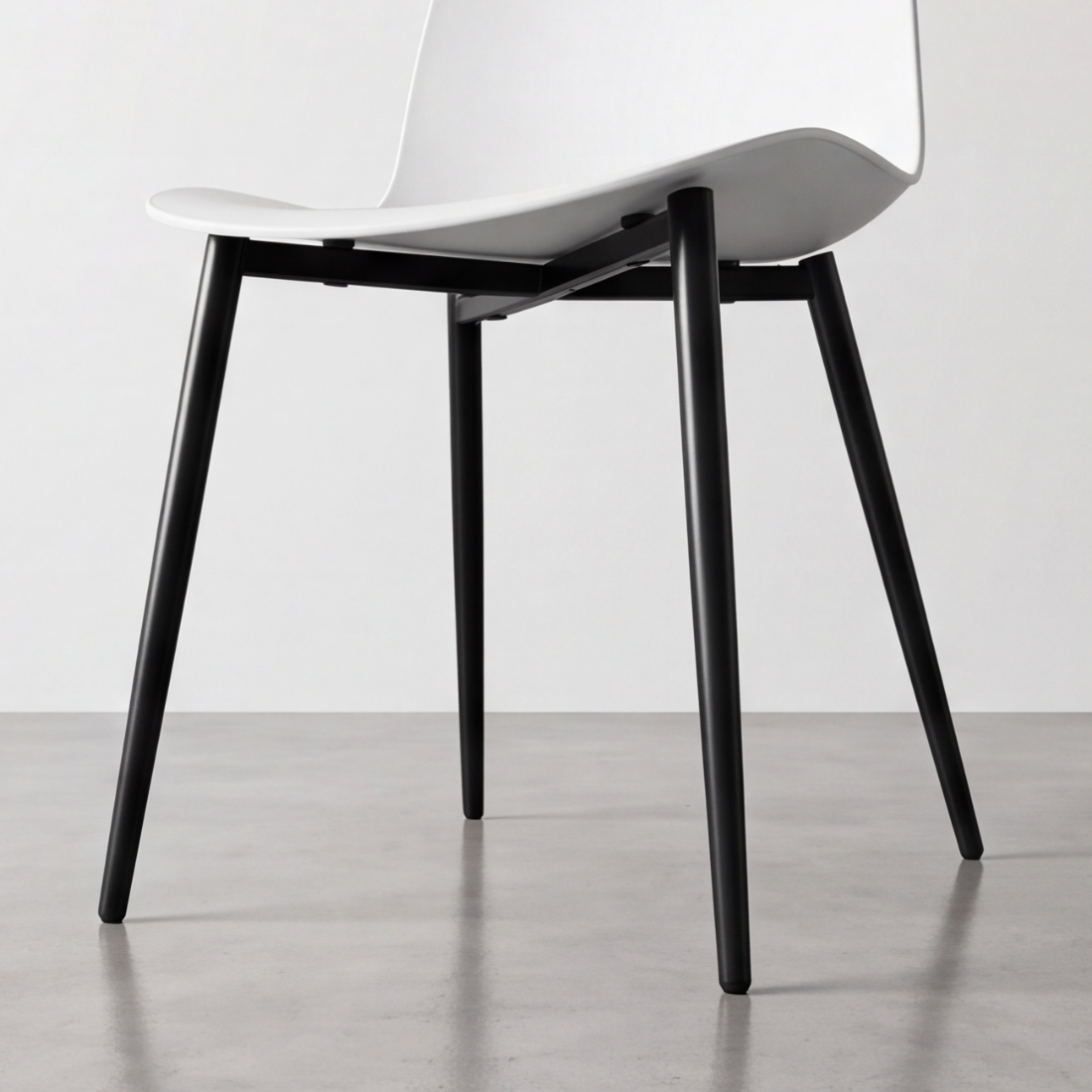 Modern Ergonomic Dining Chair with Steel Legs & PP Seat