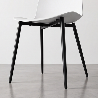Modern Ergonomic Dining Chair with Steel Legs & PP Seat