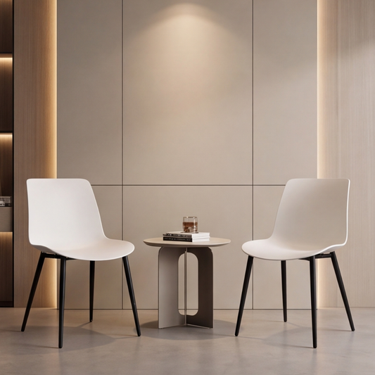 Modern Ergonomic Dining Chair with Steel Legs & PP Seat