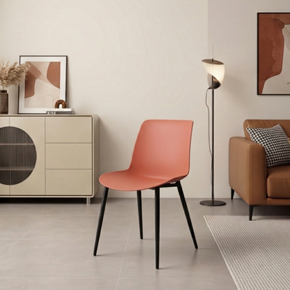 Modern Ergonomic Dining Chair with Steel Legs & PP Seat