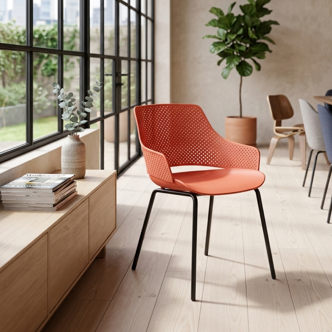 Modern Chair with Backrest
