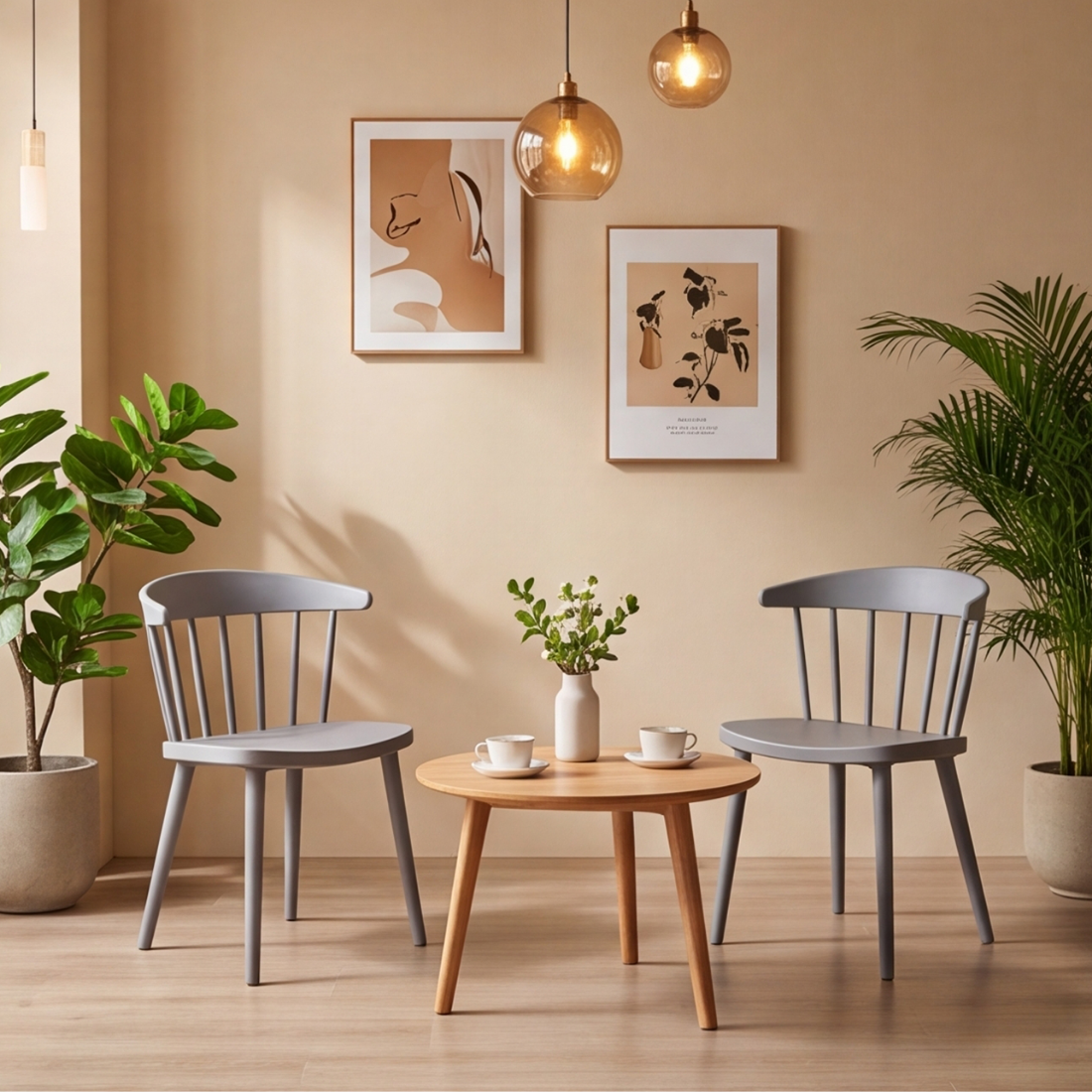 Lightweight Curved Back Dining Chair