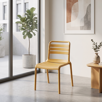 Stylish Plastic Patio Chair with Comfortable Backrest