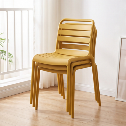 Stylish Plastic Patio Chair with Comfortable Backrest