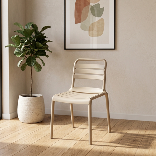 Stylish Plastic Patio Chair with Comfortable Backrest