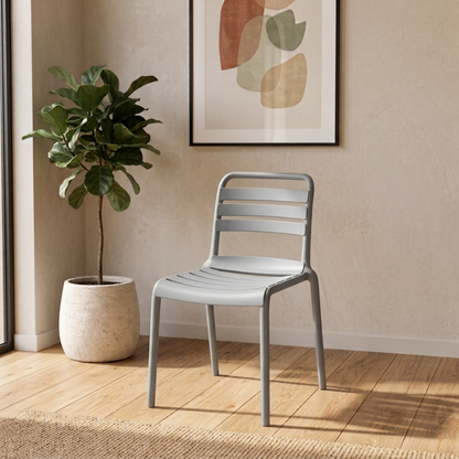 Stylish Plastic Patio Chair with Comfortable Backrest
