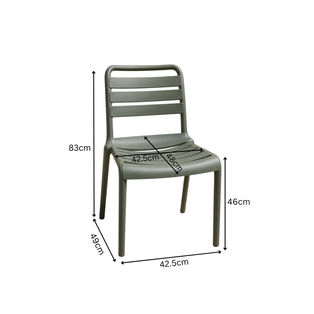 Stylish Plastic Patio Chair with Comfortable Backrest
