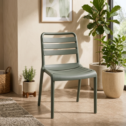 Stylish Plastic Patio Chair with Comfortable Backrest