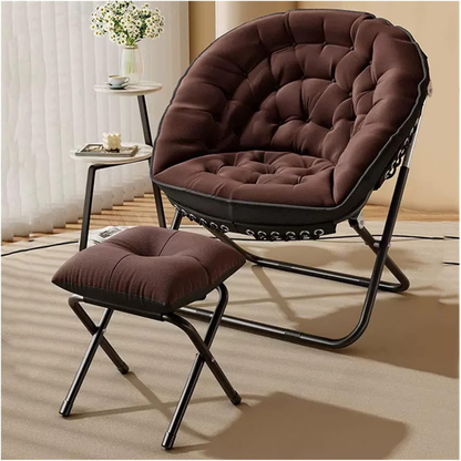 Oversized Foldable Saucer Chair with Footrest