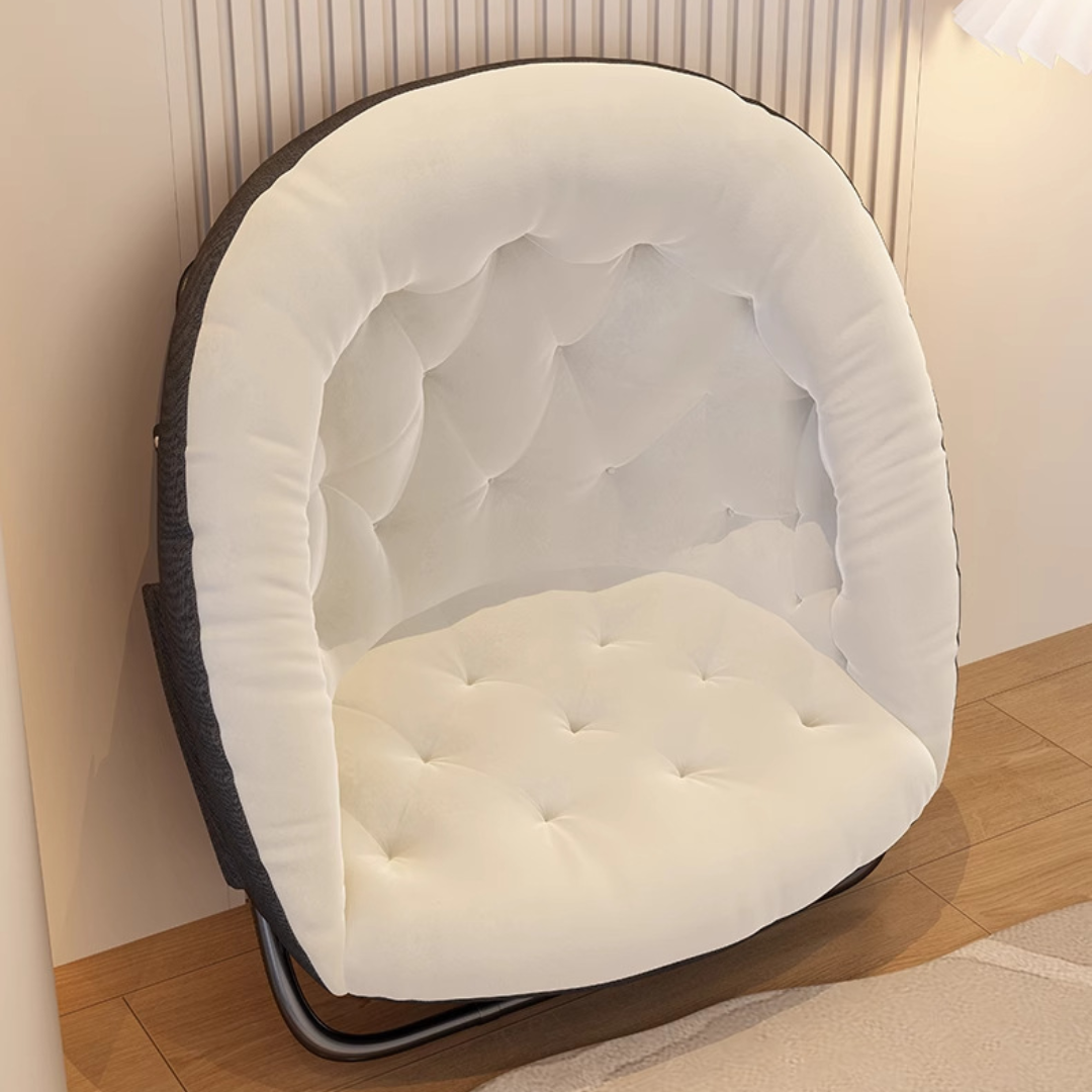 Oversized Foldable Saucer Chair with Footrest