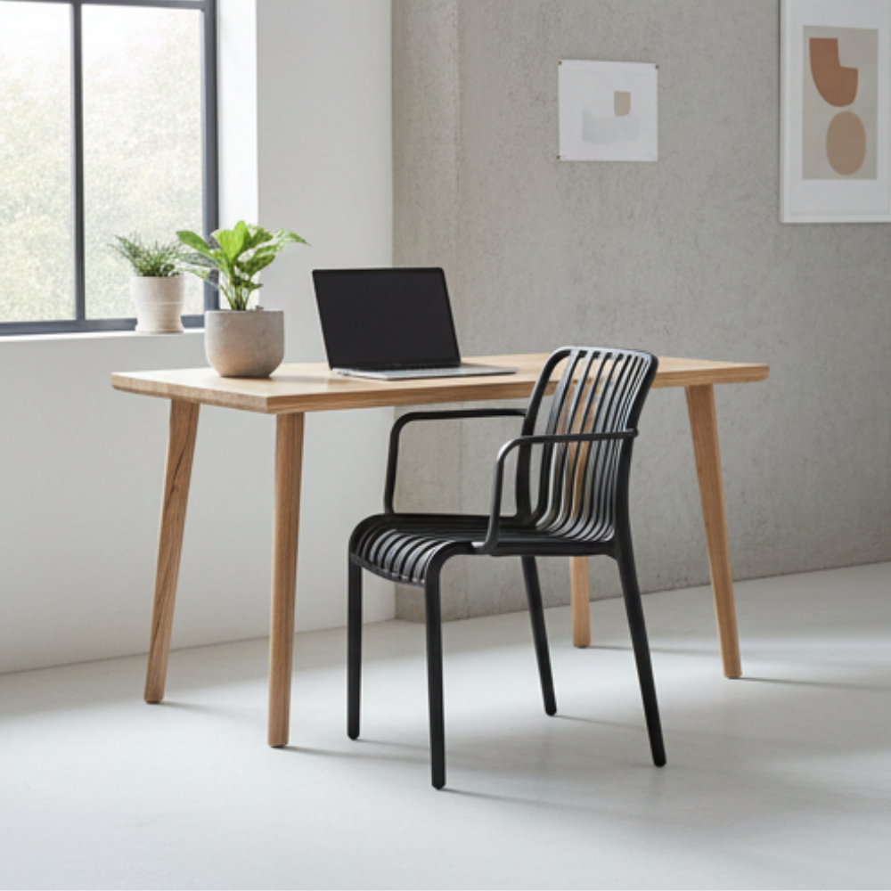Multi-Purpose Stackable Plastic Chair with Armrest